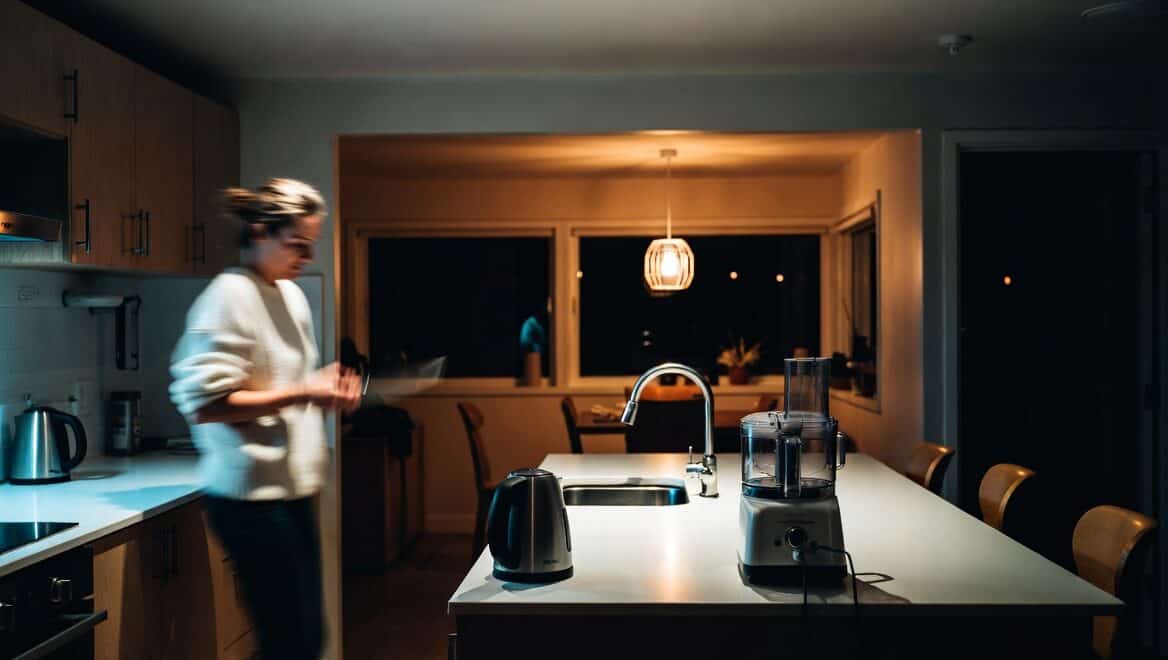 Kitchen in low light
