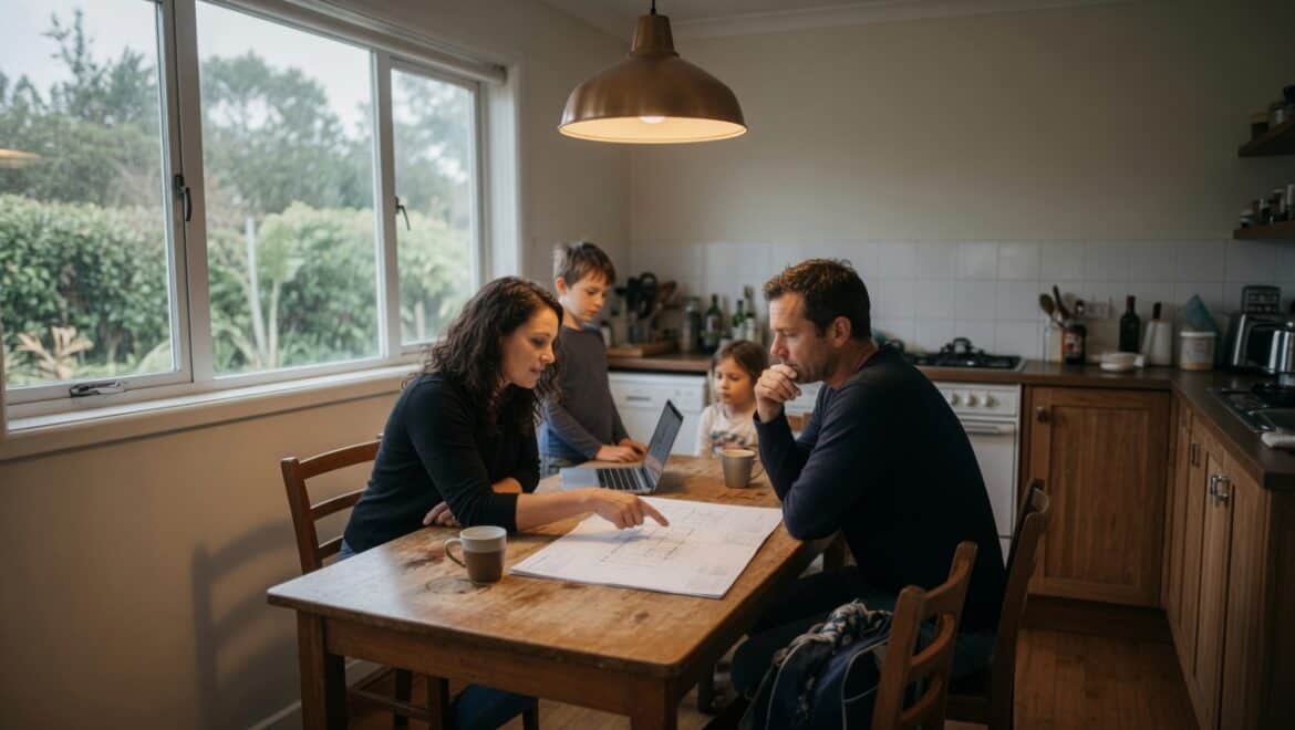 A family deciding whether to move or stay in the house for their renovation