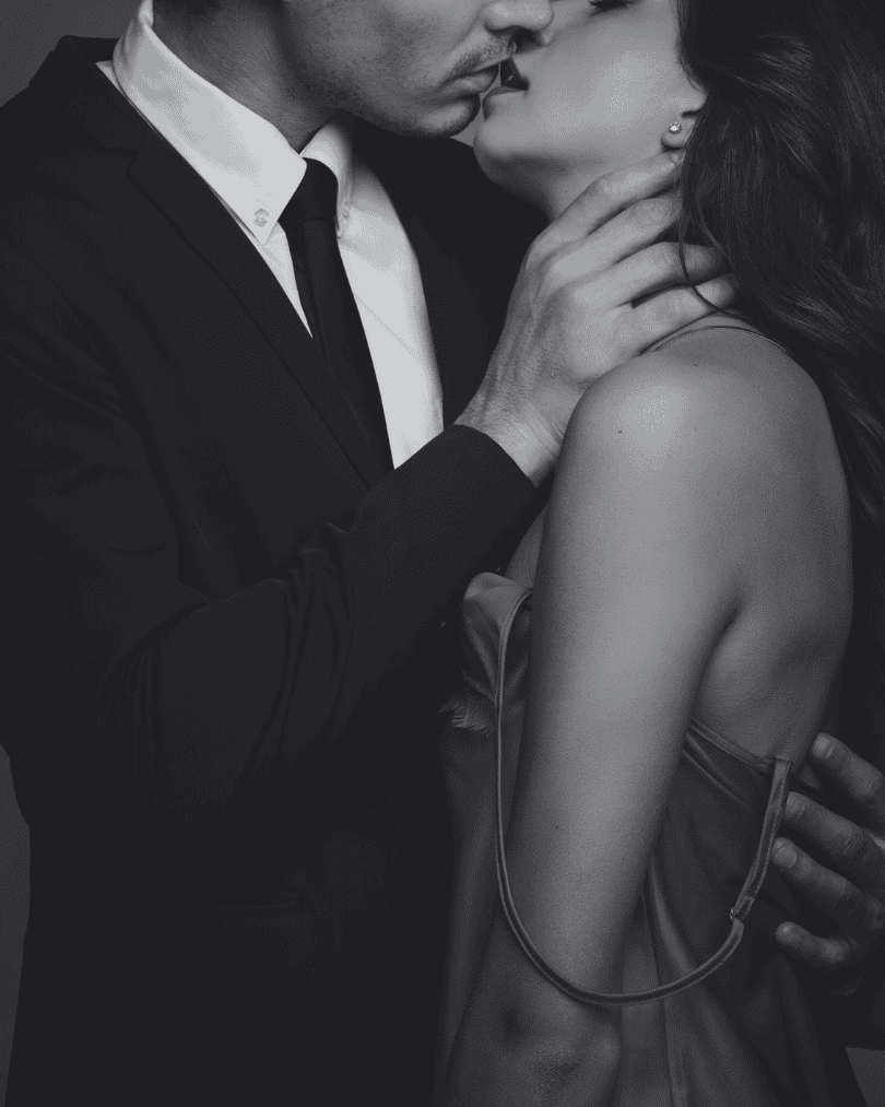 Close-up of a couple sharing a tender, intimate moment, symbolising emotional connection and relationship closeness.