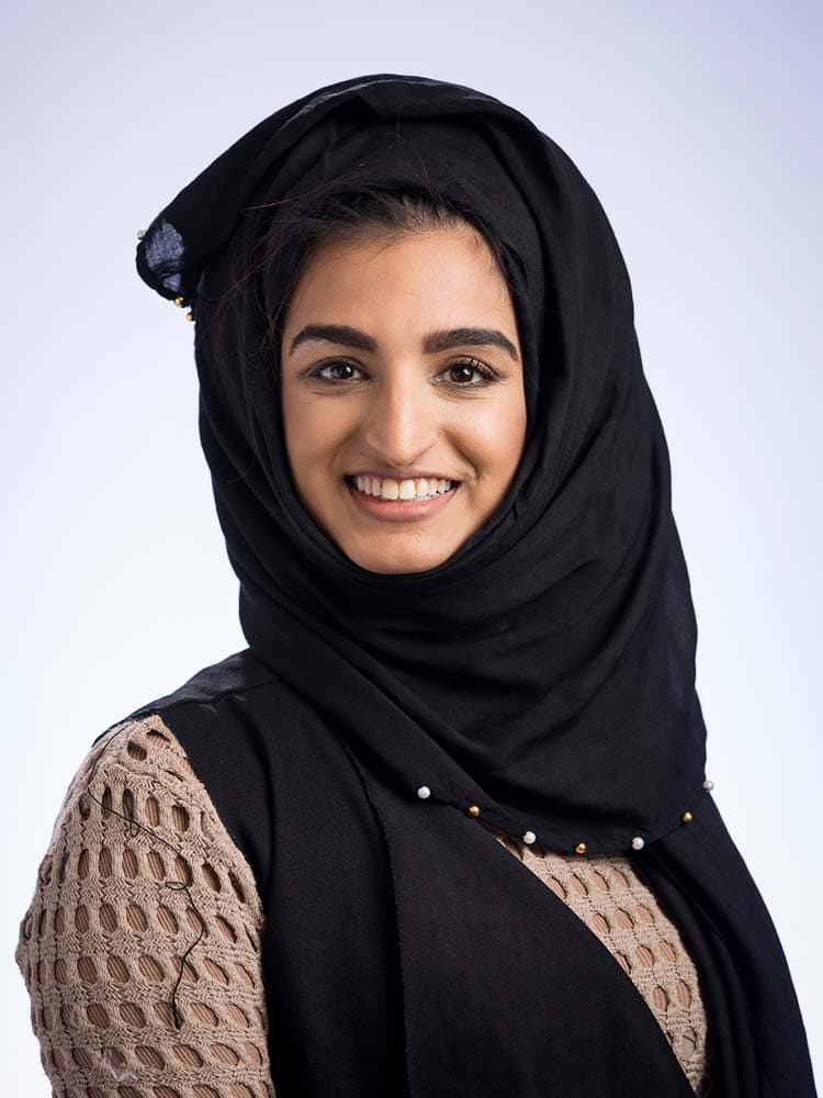 Beautiful young woman with a hijab, professional headshot for Sussex Headshots, highlighting multicultural business and corporate portraits in Sussex, UK.
