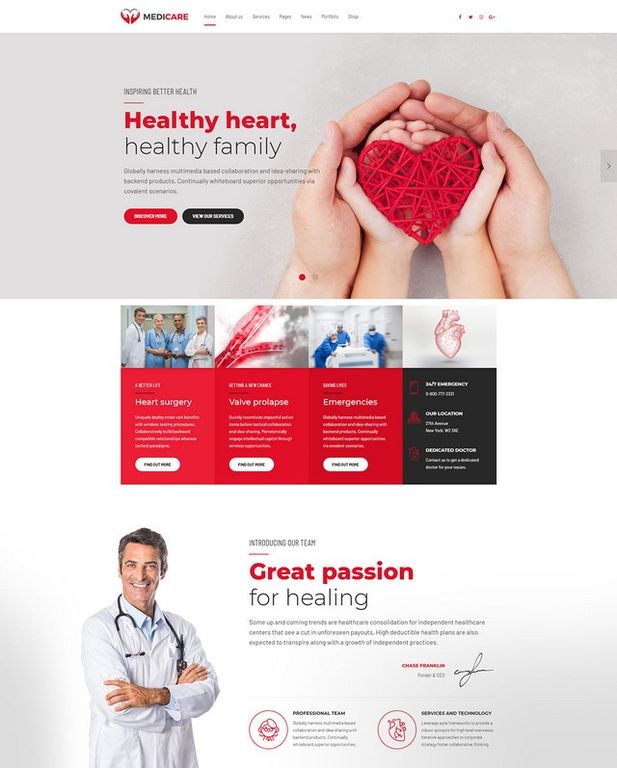 exemplu 7 - creare site medical / farma