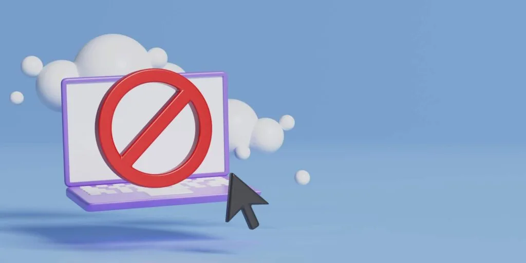 grafica 3d cu lapop si cursor cu semn de orire