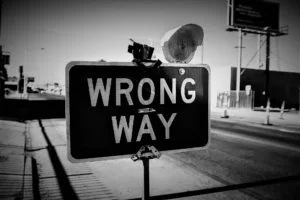 wrong way