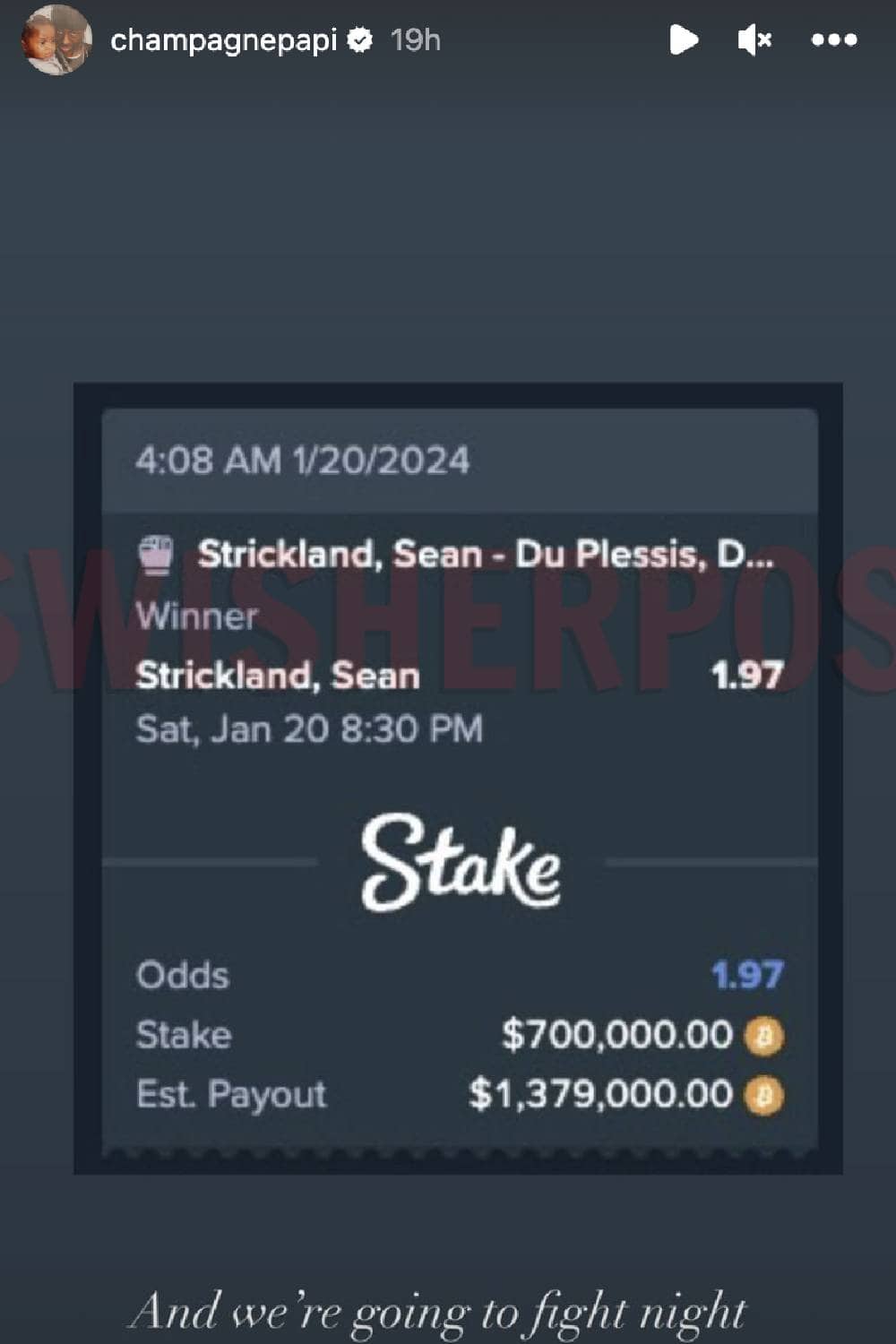 drake curse Sean Strickland ufc 297 dricus du plessis