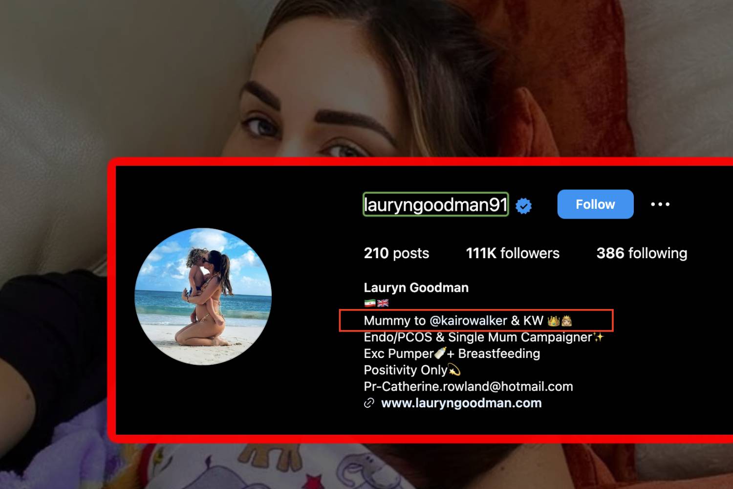 Lauryn goodman kyle walker instagram bio