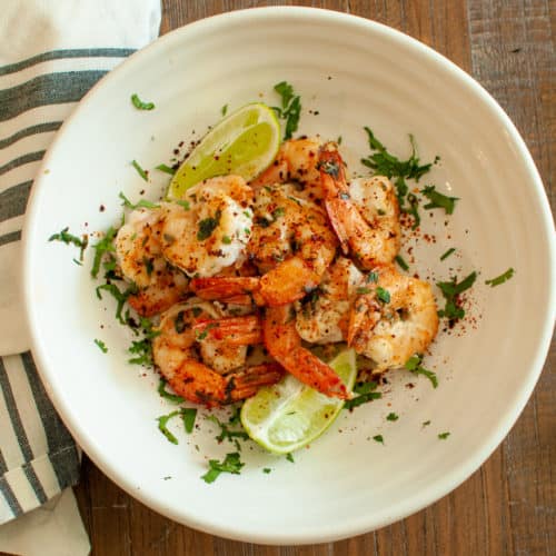 Cilantro Lime Shrimp on a plate