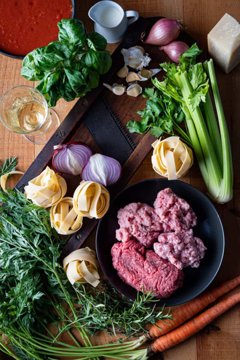 Ingredients for Pasta Bolognese