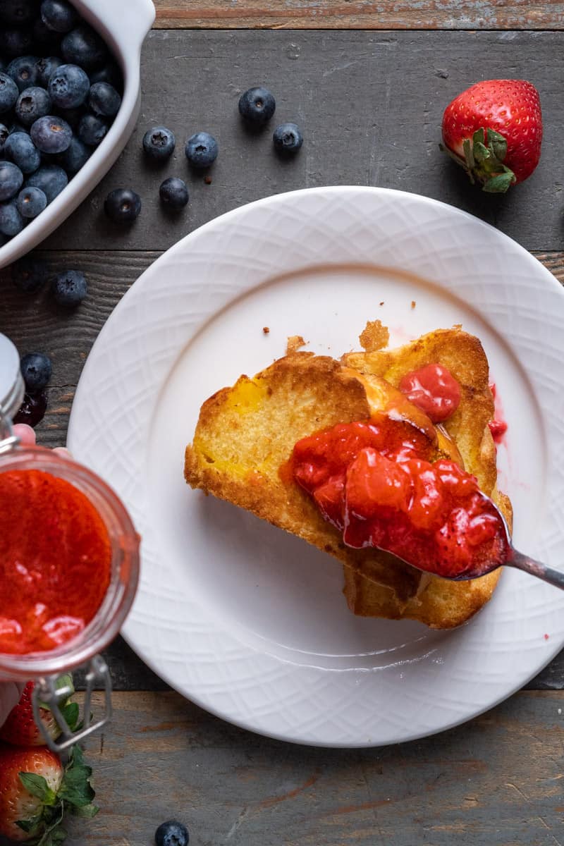 Strawberry Compote on Brioche Toast