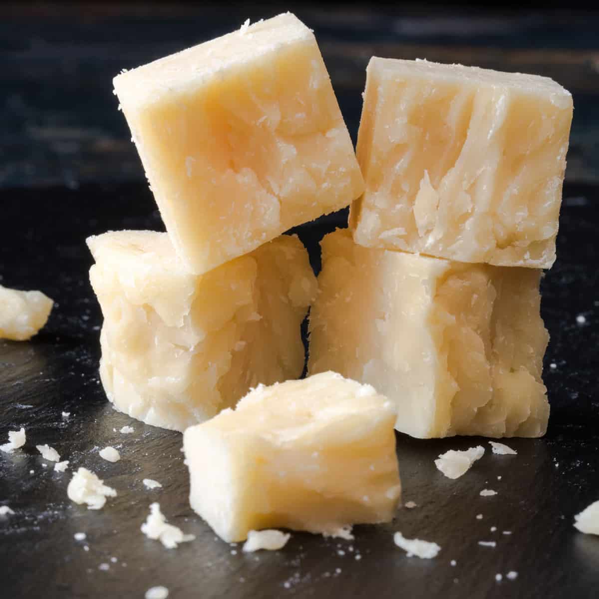 small cubes of aged cheddar cheese