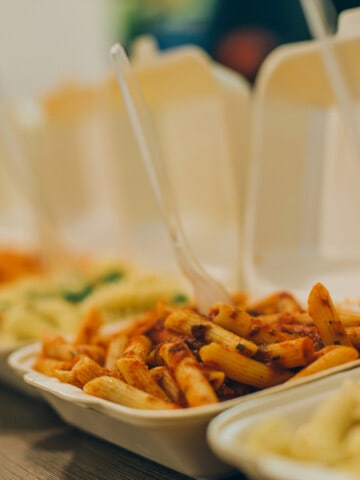 multiple take our containers filled with different types of pasta