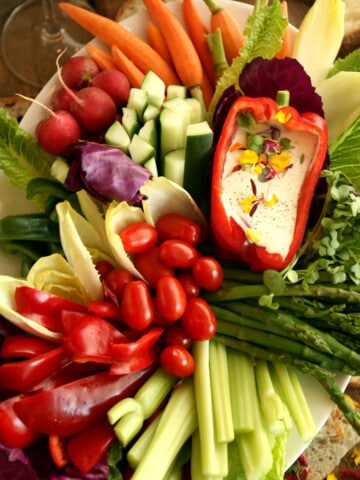 Crudite Board full of fresh raw vegetables