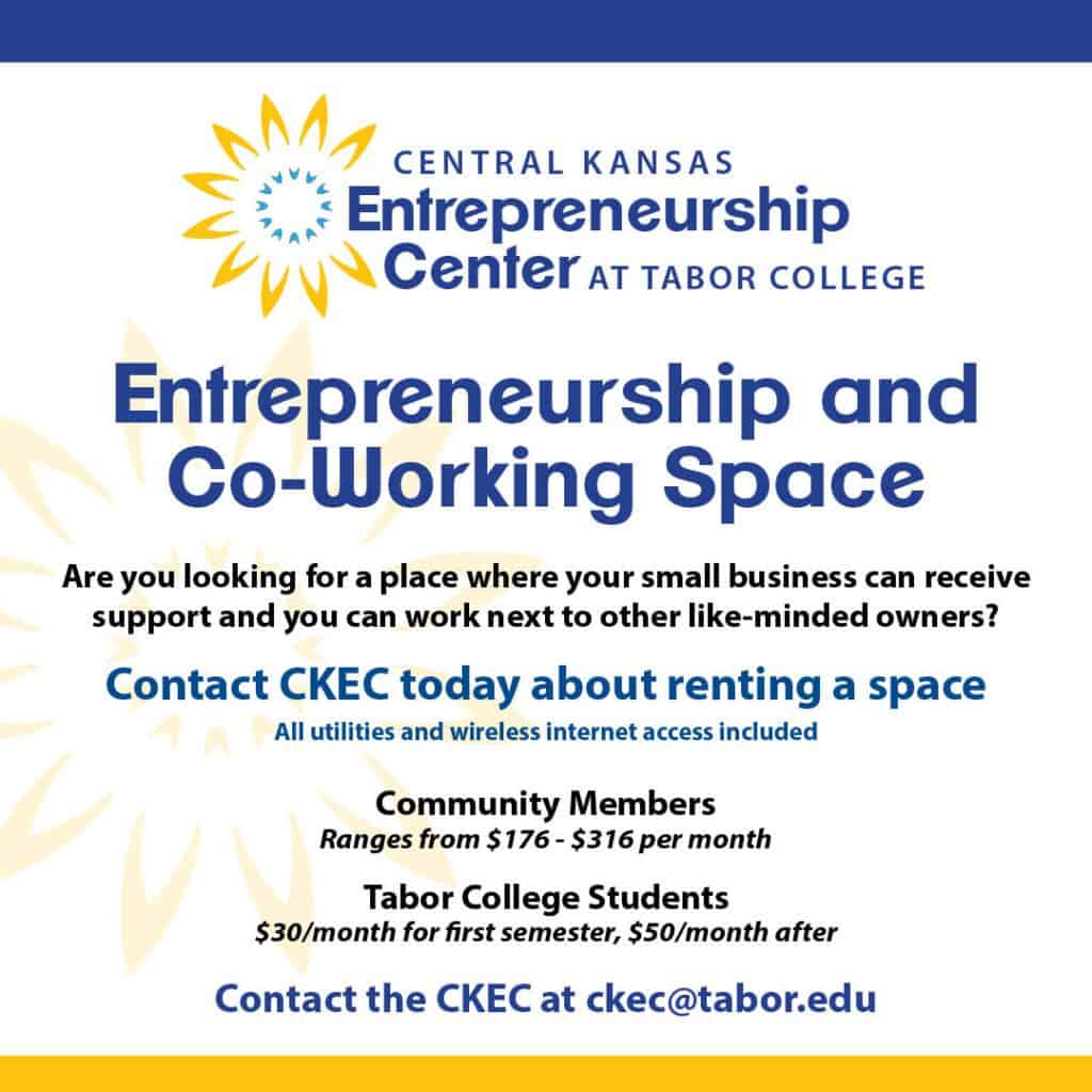 New CKEC banner for the Central Kansas and Entrepreneurship Center website at Tabor College
