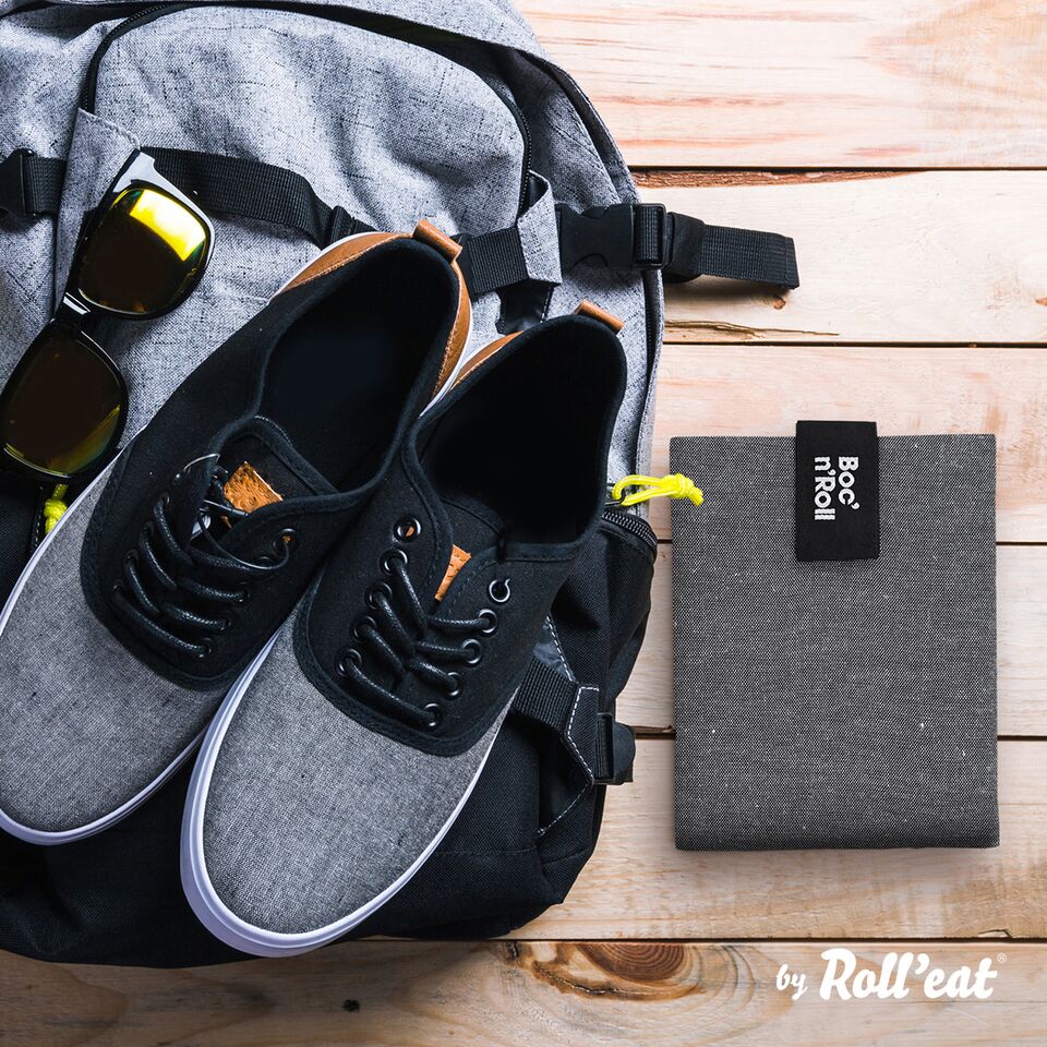 Roll'Eat Boc'n'Roll herbruikbare lunch wrap zwart