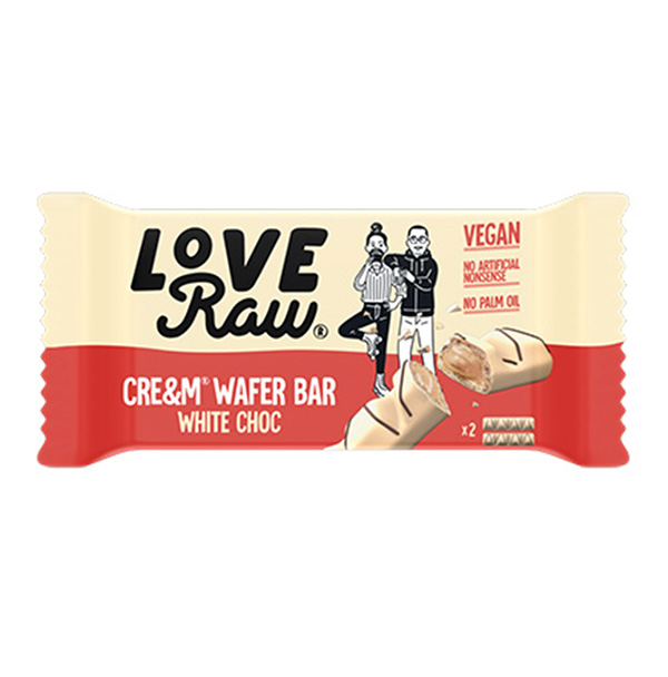 cream wafer bar white choc LoveRaw vegan kinder bueno 45gr