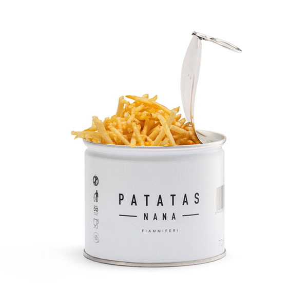 patatas nana potato sticks vegan chips in een blikje 70gr