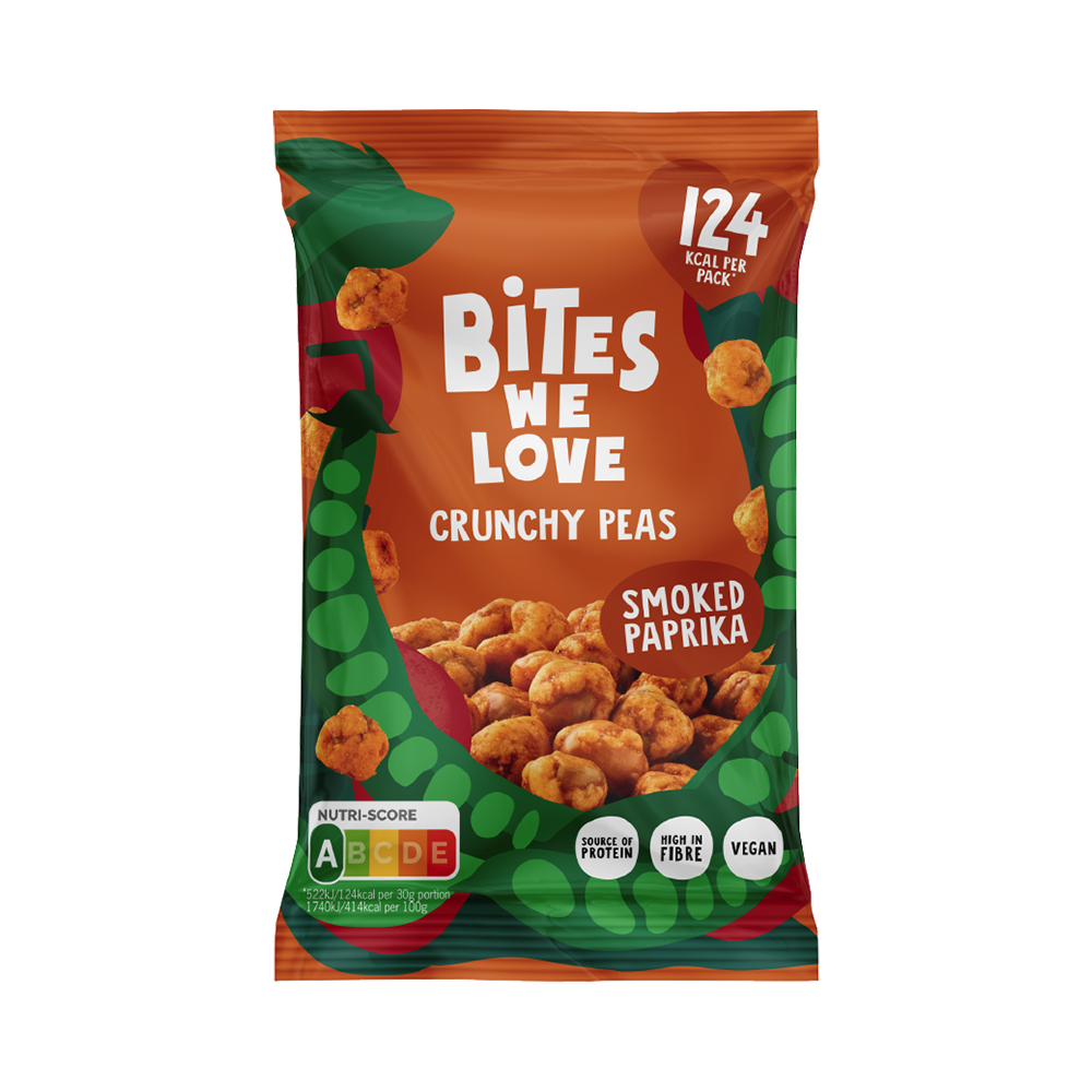 BitesWeLove Crunchy Peas Smoked Paprika vegan 30gr
