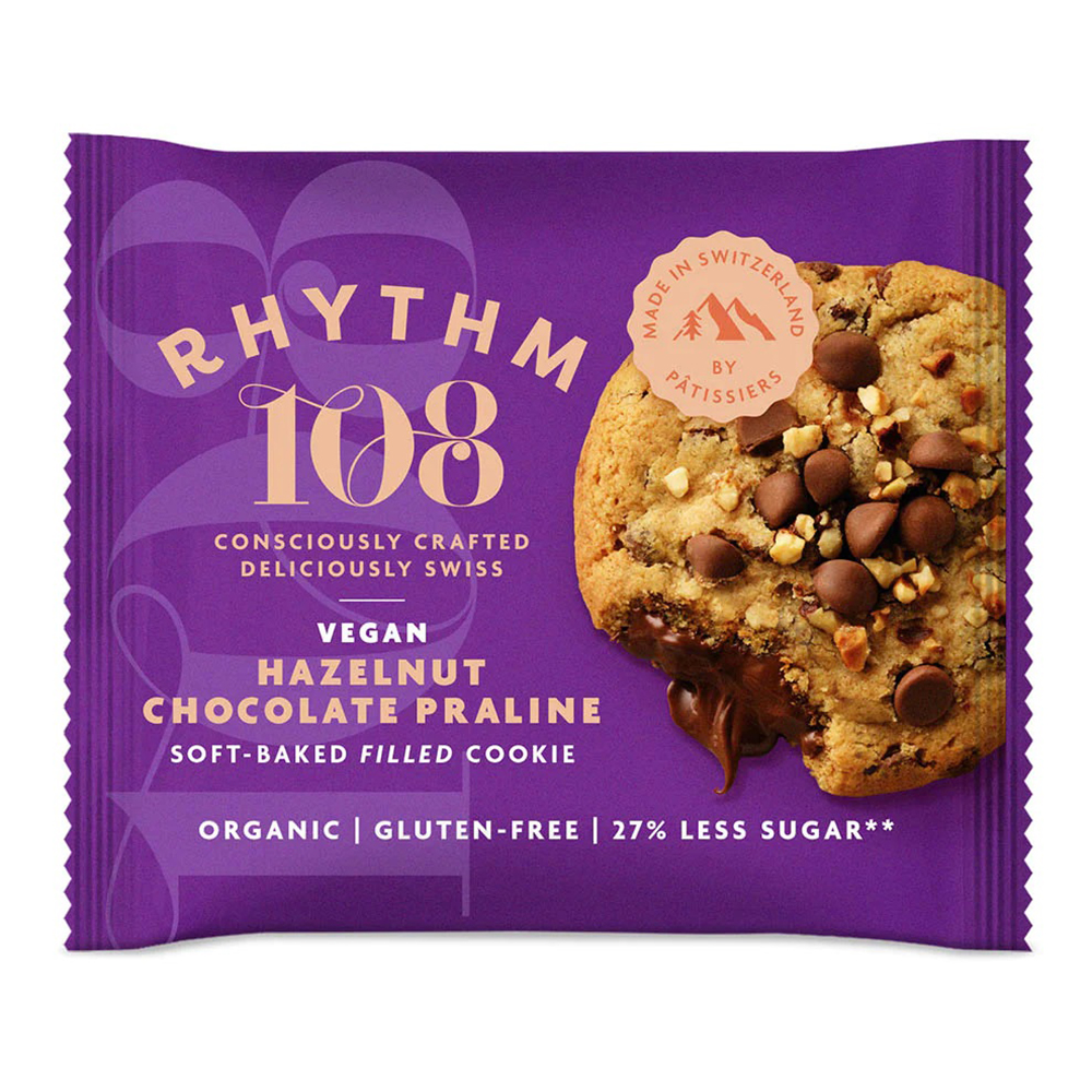 Rhythm 108 hazelnut chocolate praline soft-baked cookie 50gr vegan