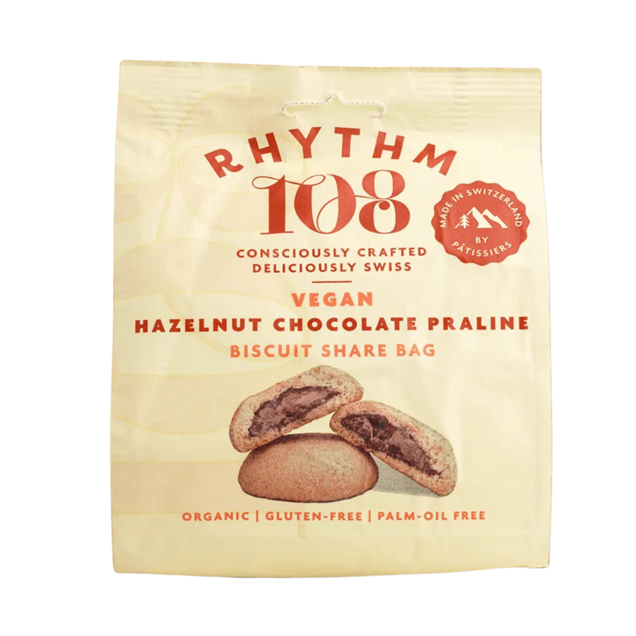 Rhythm 108 Hazelnut Chocolate Praline Biscuits vegan boterzandkoekjes 135gr