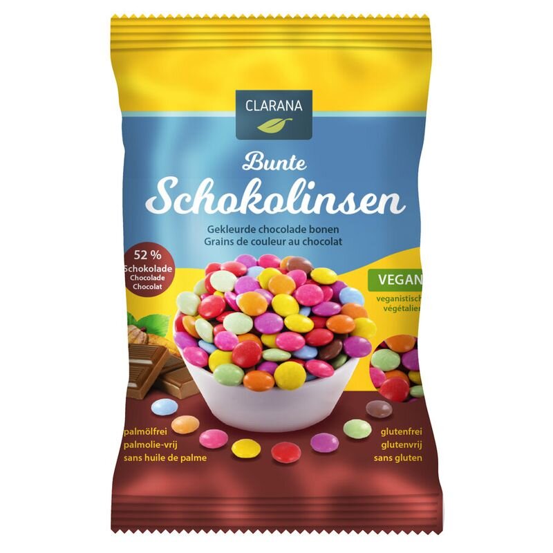 Clarana Bunte Schokolinsen vegan smarties 125gr