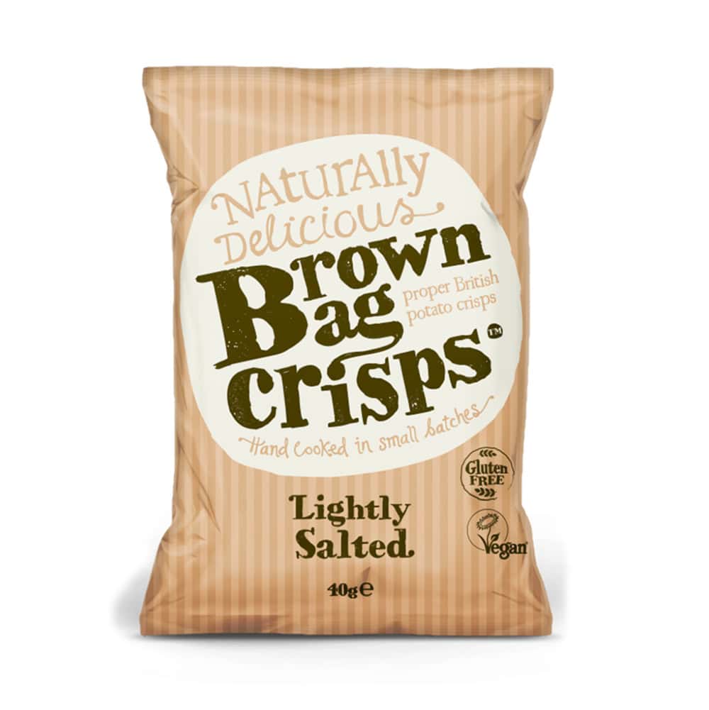 Brown Bag Crisps Lightly Salted vegan zoute chips 40gr