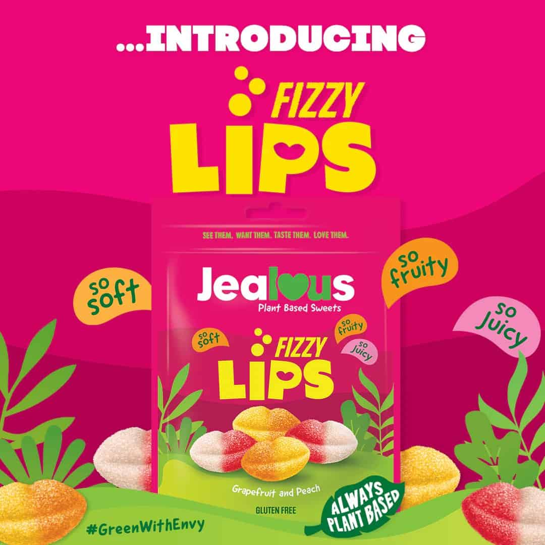 Jealous Sweets - Fizzy Lips - vegan zure snoepjes, 125gr - Afbeelding 2