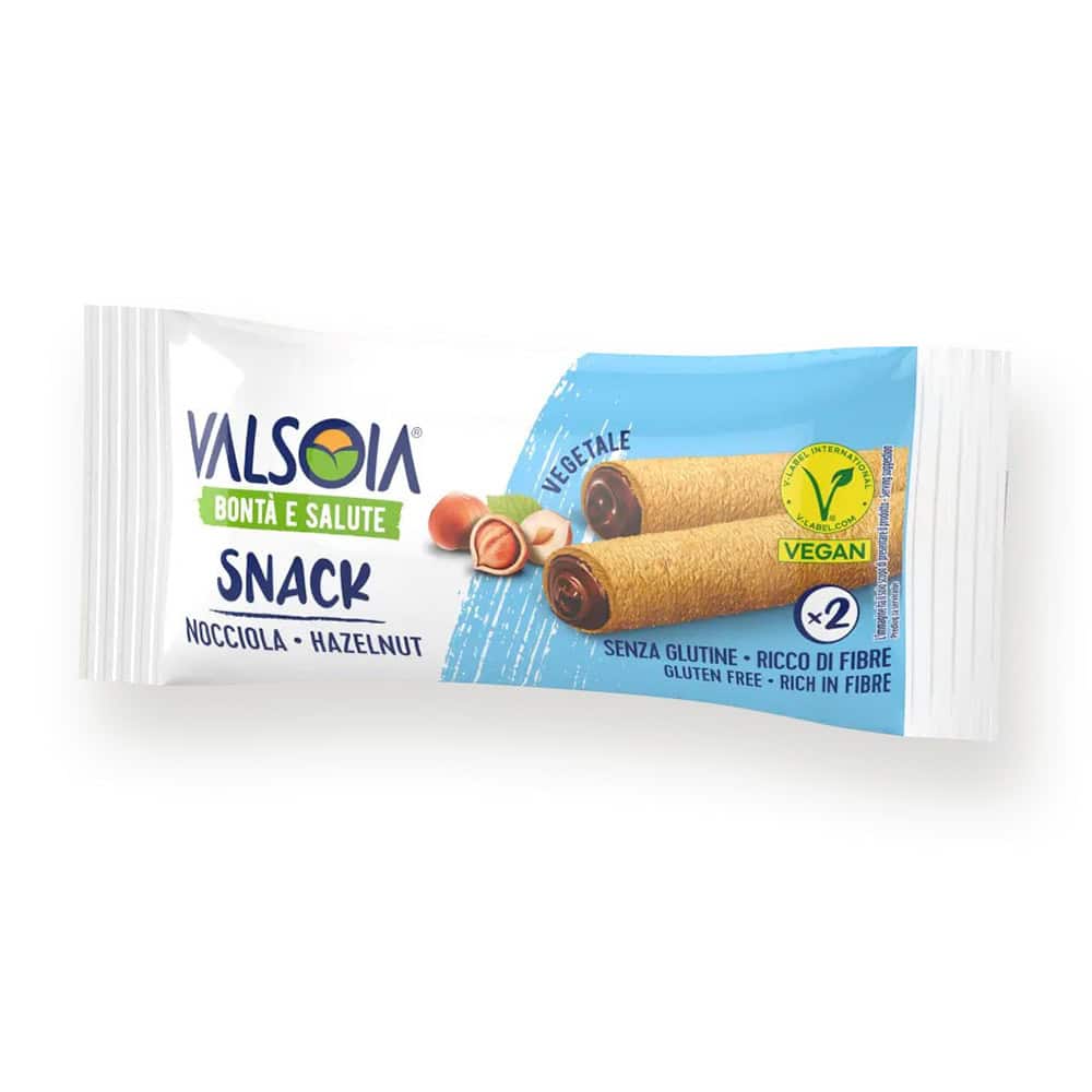 Valsoia Snack Nocciola - vegan chocolade gevuld koekje, 2 x 15gr