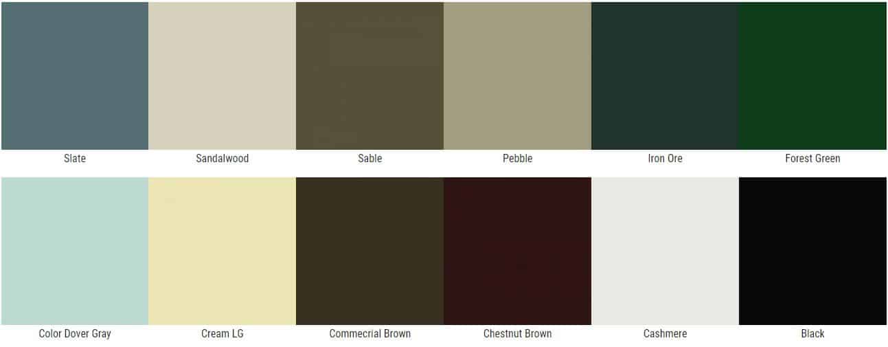A high-quality image showcasing Tamar Building Products' diverse color options for construction and.
