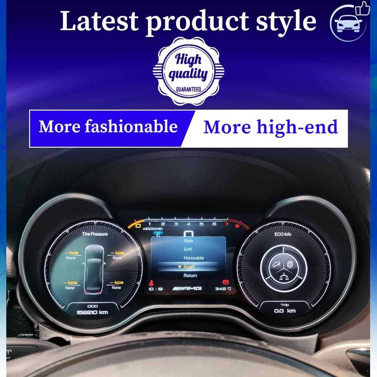 Benz instrument panel 12.3 LCD for GLA CLA: Premium Intelligent Digital Speed Display HD Dashboard Replacement. High-Resolution Modern Upgrade for Mercedes.