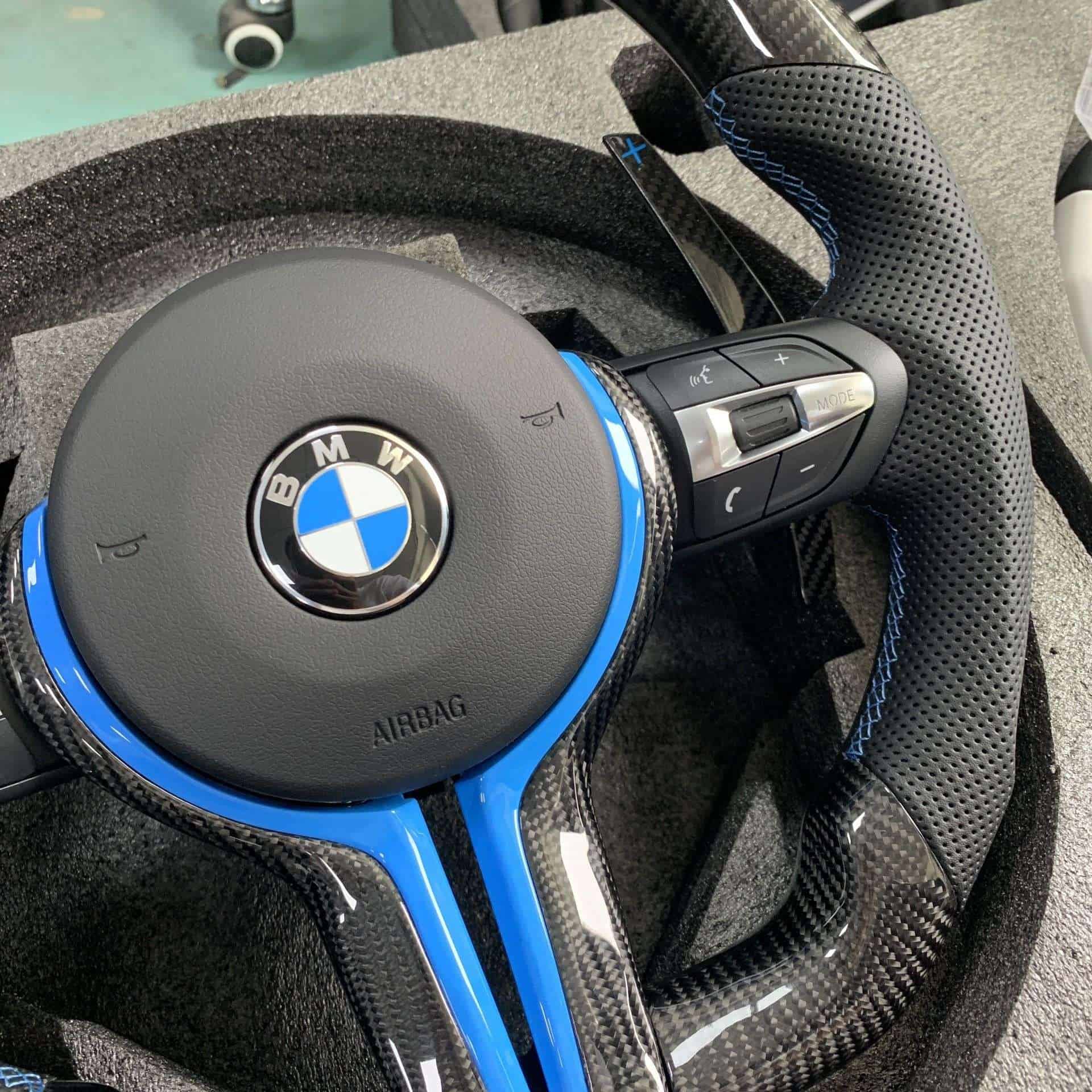 BMW M3 M6 Carbon Fiber Steering Wheel T-Shape (No Airbag) - Image 3