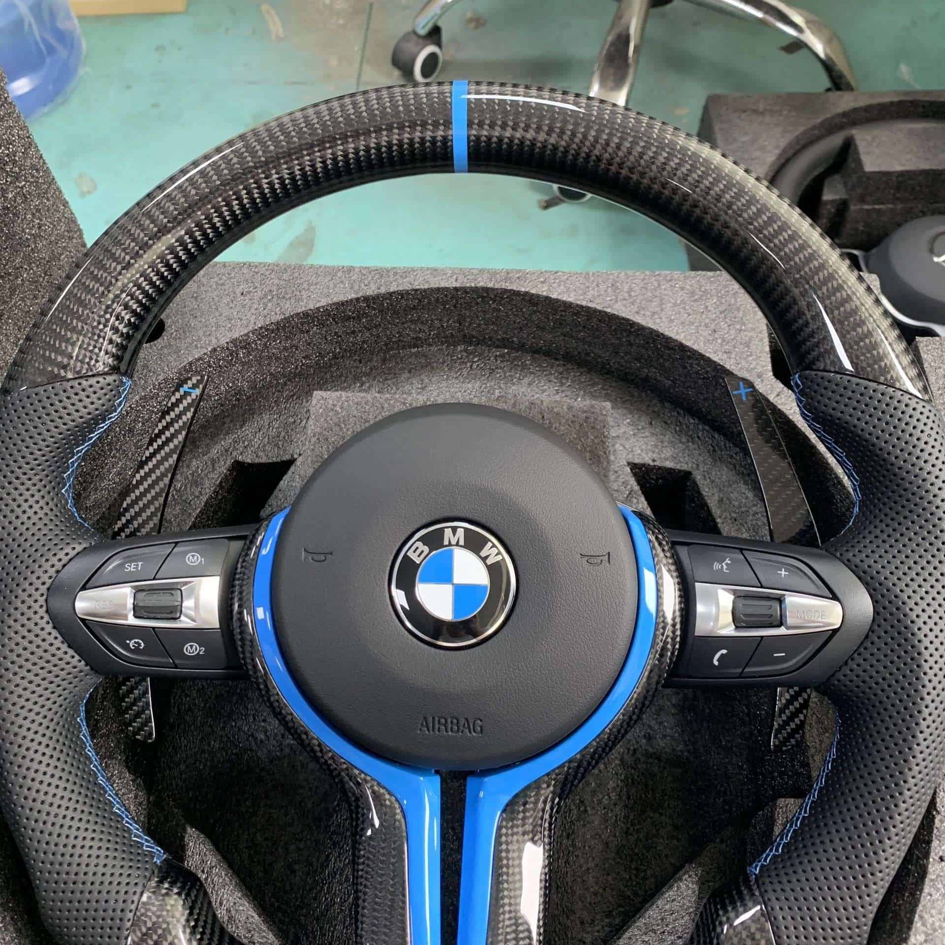 BMW M3 M6 Carbon Fiber Steering Wheel T-Shape (No Airbag) - Image 4