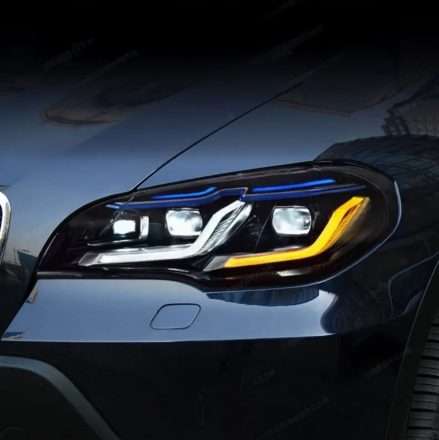 BMW X5 E70 headlight LED Laser Lens Blue Eyebrow 07-13