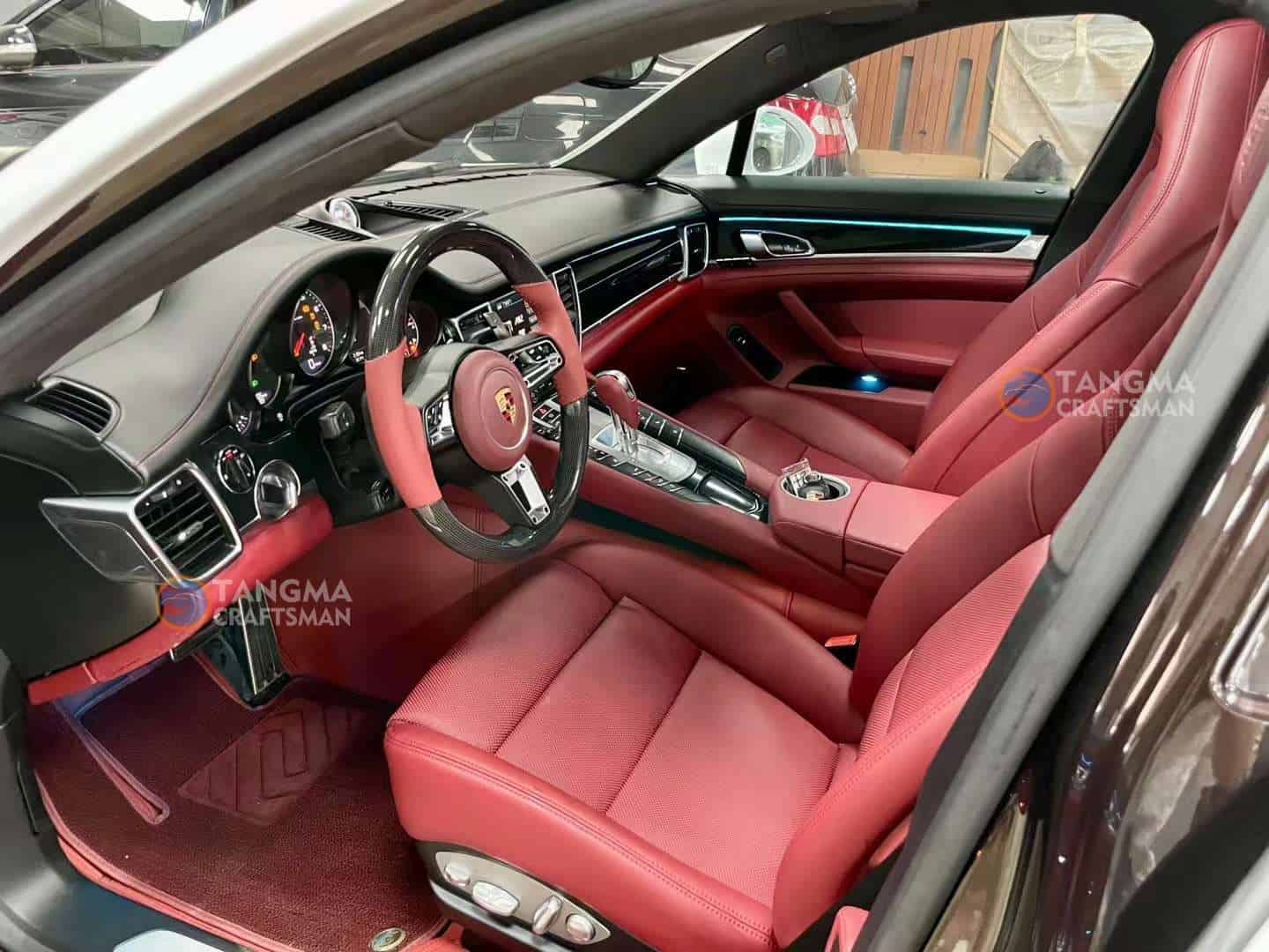 Porsche Macan Bordeaux Red Interior Kit: 1:1 OEM Leather