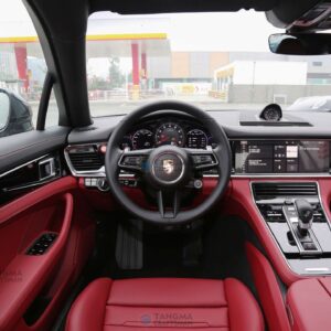 Porsche interior seat Bordeaux red cowhide upgrade: Premium first layer leather replica soft interior kit for luxury automotive styling and comfort. - A3