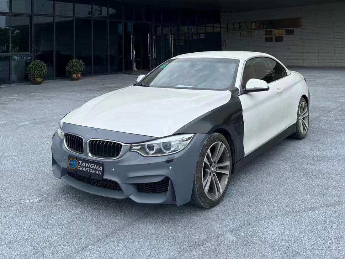 BMW 3 Series modified M4 old F32 F36 front bumper rear bumper center grille rear wing side cheeks large body kit upgrade 24 new M4