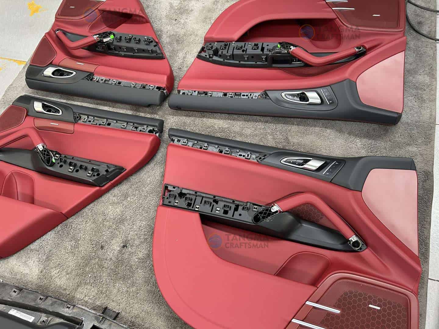 Porsche Macan Bordeaux Red Interior Kit: 1:1 OEM Leather