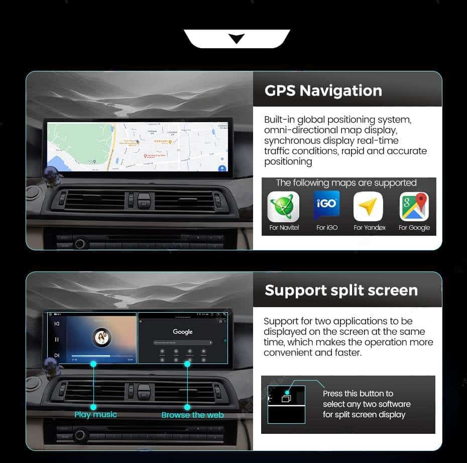 Auto Radio Gps Navigatie Multimedia 14.9-inch 3K Screen Draadloze Carplay Android  Voor Bmw X 5 E 70X6 E71 Ccc Cic Touchscreen