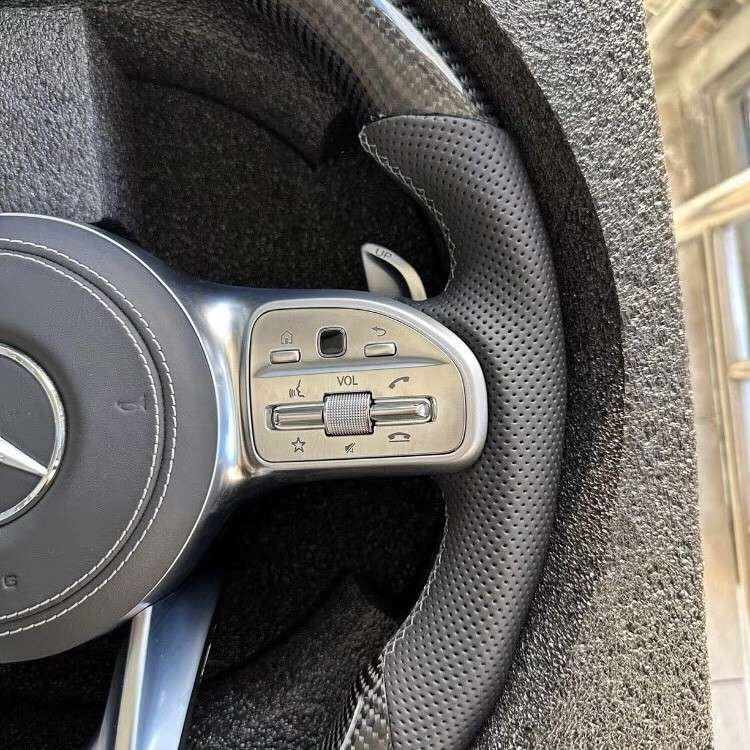 Benz AMG Carbon Fiber Steering Wheel 809 Assembly Upgrade – Custom Upper and Lower Carbon Fiber Design for Enhanced Driving Performance and Luxury Interior