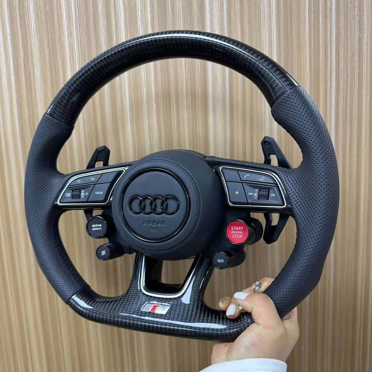 Audi Carbon Fiber Steering Wheel with Drive Select and Start Control