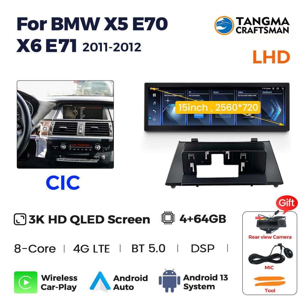 Auto Radio Gps Navigatie Multimedia 14.9-inch 3K Screen Draadloze Carplay Android  Voor Bmw X 5 E 70X6 E71 Ccc Cic Touchscreen - Image 5