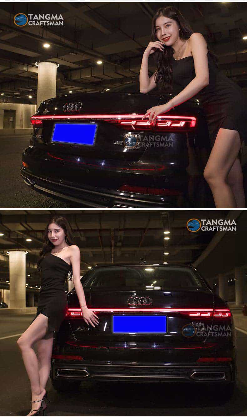 Audi A6L upgrades taillights | dynamic through-type LED A8L taillights | Dynamic Lighting Synchronous Technology-Original Data 3D Scanning Accurate Adaptation