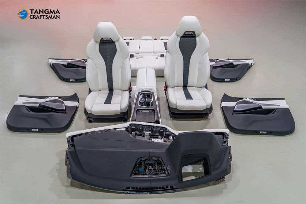BMW Interior Modification Kit: Premium Ivory White Calfskin | HUD & Ambient Light Ready