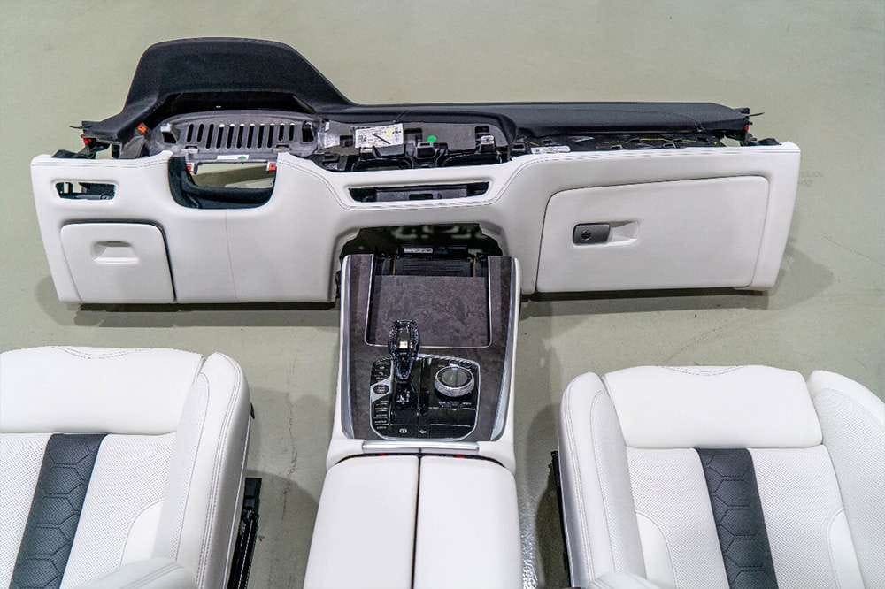 BMW Interior Modification Kit: Premium Ivory White Calfskin | HUD & Ambient Light Ready