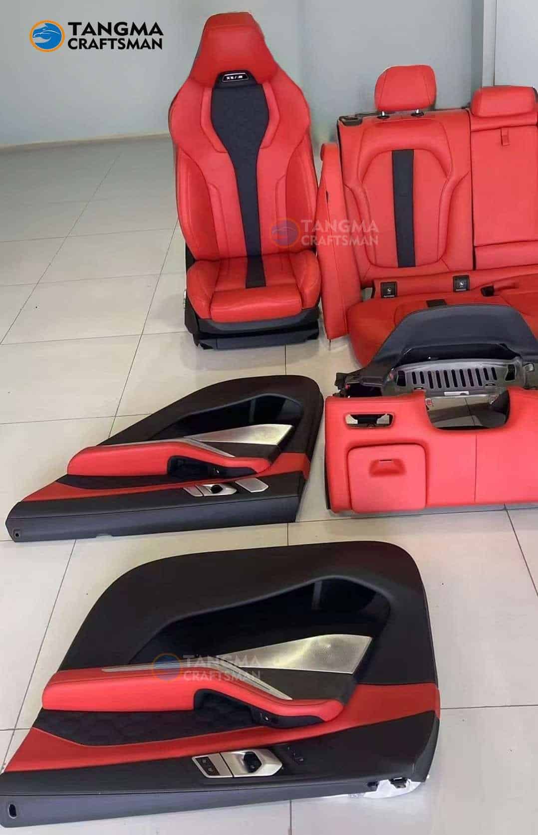 MW X5 Interior Modification Kit: Automotive Grade Bordeaux Calfskin – ISO 17025 Tested – Non-Destructive HUD/Ambient Calibration (2010-2024)