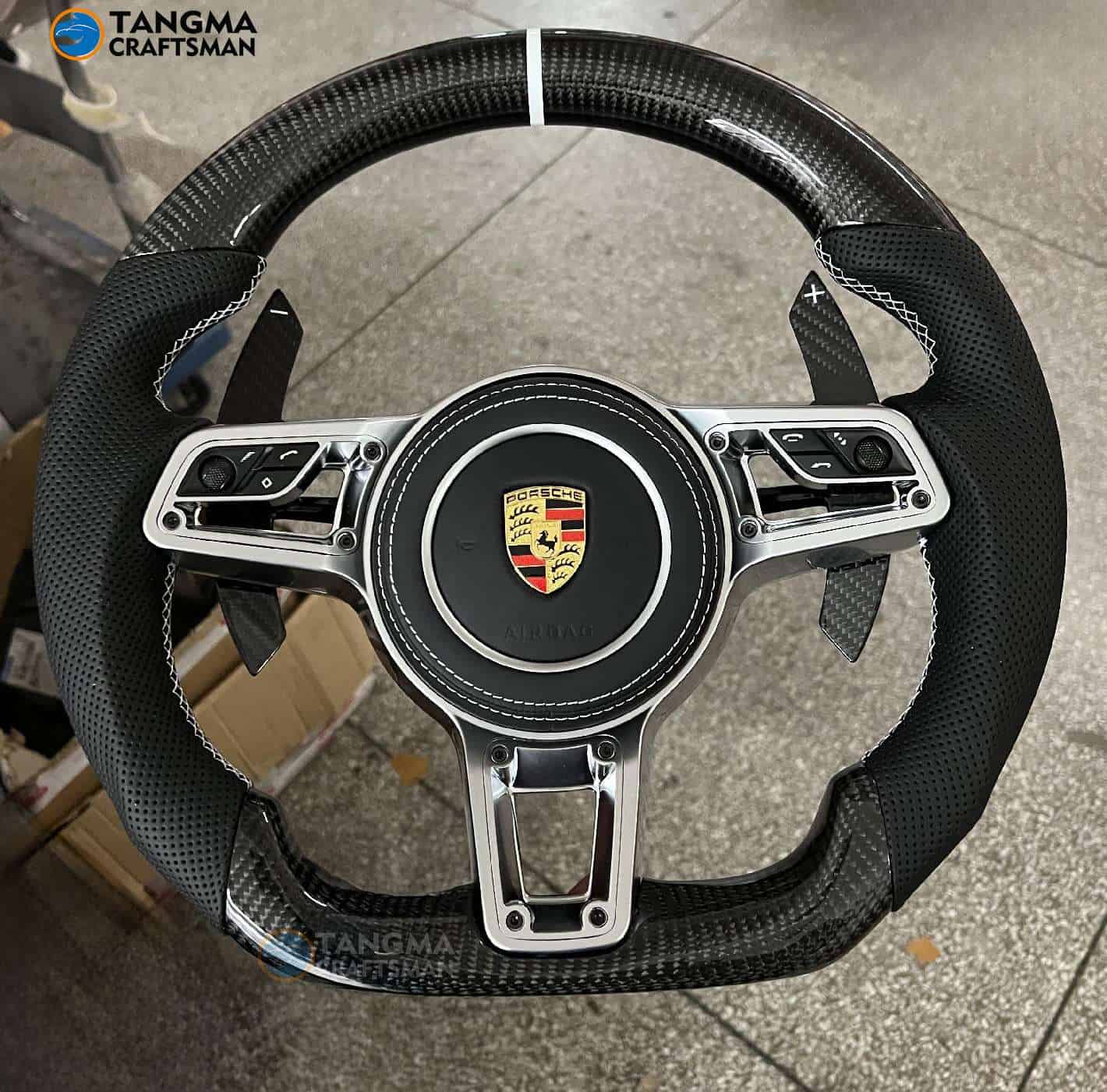 Custom Carbon Fiber Steering Wheel for Porsche 911 991 992 Cayenne Panamera | TANGMA CRAFTSMAN - Image 2
