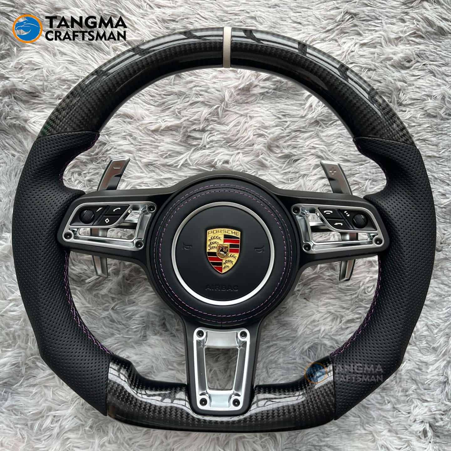 Custom Carbon Fiber Steering Wheel for Porsche 911 991 992 Cayenne Panamera | TANGMA CRAFTSMAN