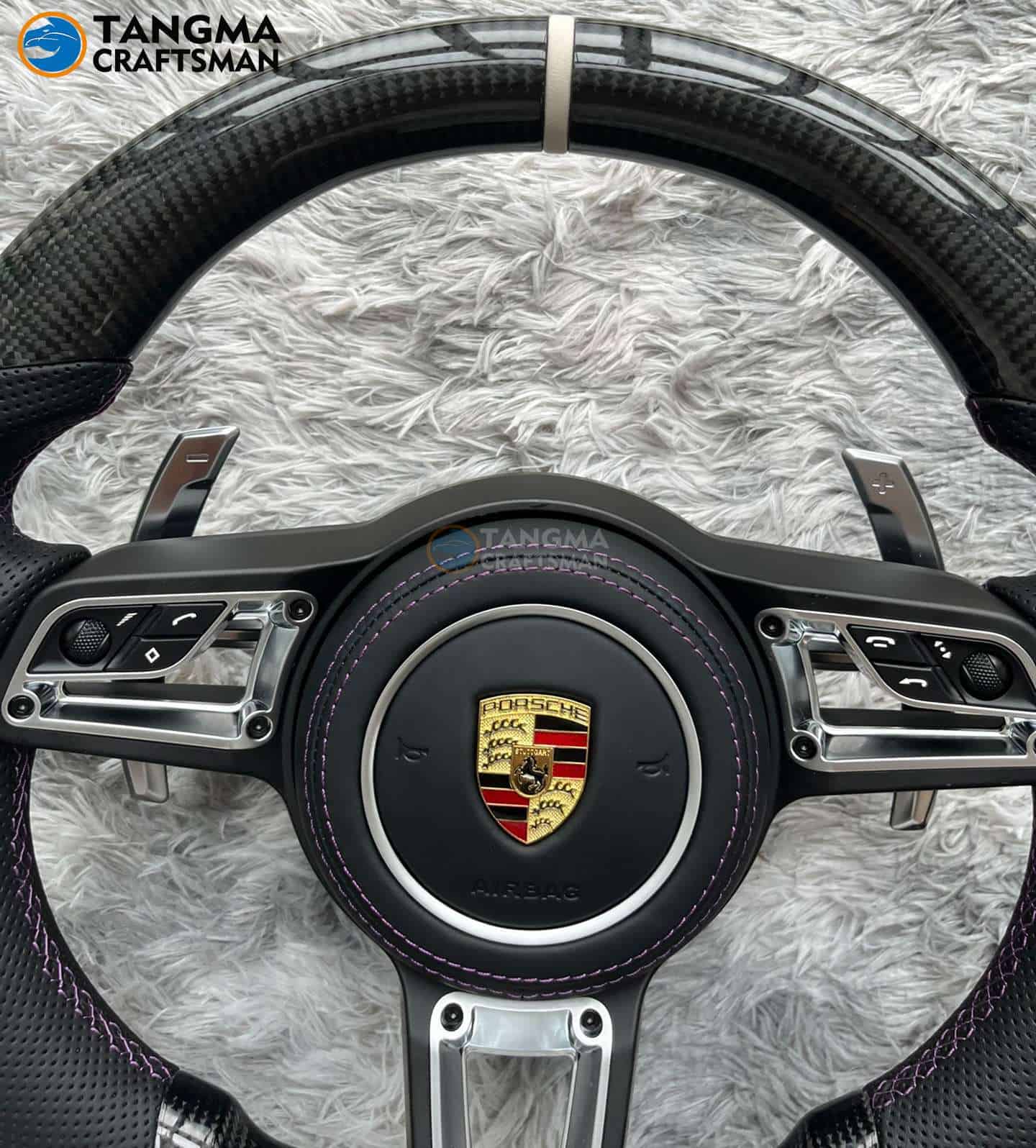 Custom Carbon Fiber Steering Wheel for Porsche 911 991 992 Cayenne Panamera | TANGMA CRAFTSMAN - Image 5