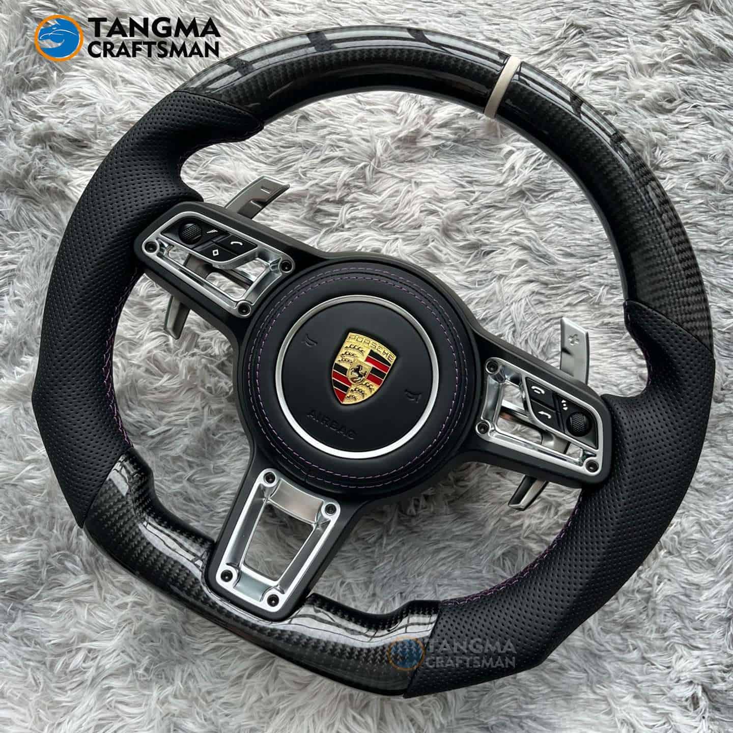 Custom Carbon Fiber Steering Wheel for Porsche 911 991 992 Cayenne Panamera | TANGMA CRAFTSMAN - Image 4
