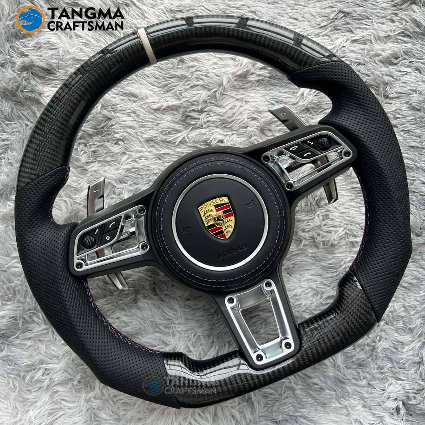 Custom Carbon Fiber Steering Wheel for Porsche 911 991 992 Cayenne Panamera | TANGMA CRAFTSMAN - Image 3