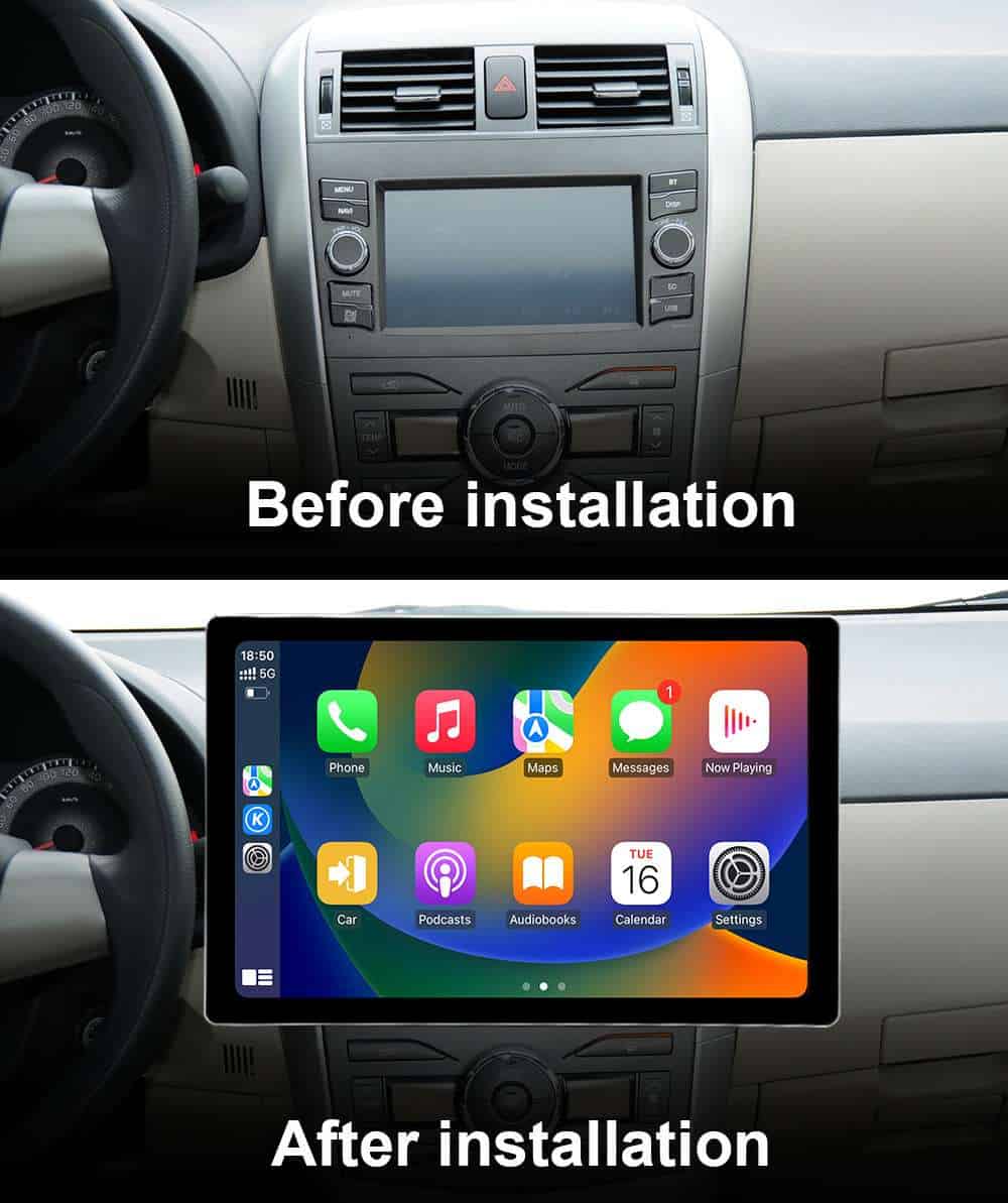Universal 13″ Android Car Multimedia System: 360° Rotating Touch Screen for Audi, BMW, Toyota & More。
