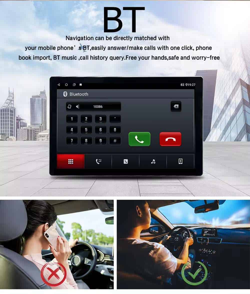 Universal 13″ Android Car Multimedia System: 360° Rotating Touch Screen for Audi, BMW, Toyota & More。